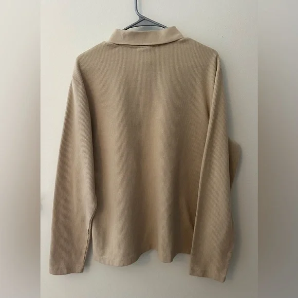 H&M Beige Long Sleeve Polo Shirt - Picture 2 of 6